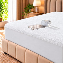 Trance Home Linen Premium 220 GSM+ 72"x36" Single Bed Size Cotton Terry Waterproof Mattress Protector | Elasticated Fitted Non-Toxic Bed Protector | Single Bed Mattresses Cover 72x36 inch, Brown