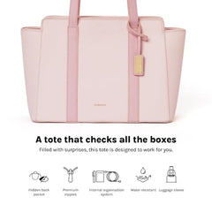 MOKOBARA Sunflower Tote 18L Laptop Bag 14 Inch Office Travel Handbag Beige | Stylish Purse College Girls Ladies Shoulder Bag Latest Waterproof Vegan Leather Tech Sleeve Luggage Strap Organizer Pocket