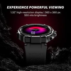 Noise Endeavour 2 (Smartchoice) Rugged Smart Watch – 1.46″ AMOLED Display, Built-in GPS, ABC Sensors, Up to 7-Day Battery, 5ATM Water Resistance, AI, Strava Integration, for iOS & Android (Jet Black)