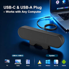 ZORBES Computer Speakers for Desktop PC, USB Wired Clip-On Monitor Bar