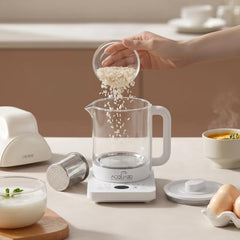 Boil Pro Smart Electric Kettle Glass 1.5L | Thermostat | 800W with 10 Preset Modes & Live Temperature Display | Smart | Inner Steel Plate Lid & Base | Steel Infuser | 60 CM 3pin Cable | acquaso