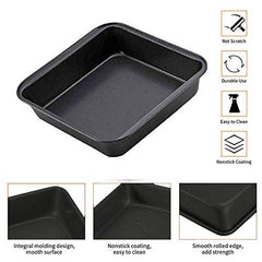 SYGA 1 Piece Heavy Duty Carbon Steel Square Bread Loaf Cake Mould Pan Tray for Baking Non Sticky Tin Teflon Coating-22 cm * 4cm