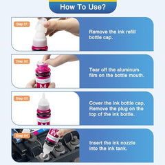 KOSH T664 Refill Ink Compatible for Epson L130, L310, L361, L380, L405, L565, L365, L485, L220, L360, L130, L130 and L380 Printers (4, Black Pack of 4)
