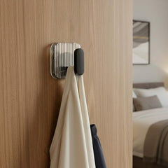 SIGNAMIO 6 Hook Shelf Adhesive Strip Wall Hanging Sticky Hook Black