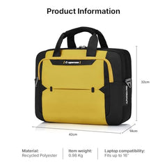 uppercase Alphatech Pro 02 Padded 15.6" Laptop & iPad Compartment Messenger Bag with Trolley Sleeve Quick Access Pockets Detachable Shoulder Strap Office Bag for Men & Women Blue - 19 L