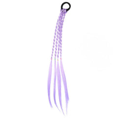 SYGA Girl Wig Headwear Kids Twist Braid Rope Ponytail Hair extension Styling Princess Baby Children Rubber Bands Hair Accessories (Gradient Lavender)
