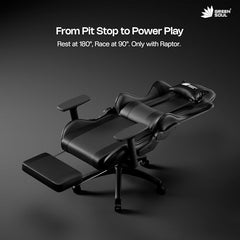 Green Soul Raptor 2.0 Racing Edition Ergonomic Gaming Chair with Premium PU Leather, Adjustable Neck & Lumbar Pillow, 3D Adjustable Armrests & Heavy Duty Nylon Base (Black & Red)