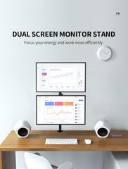 Gitru Quad Monitor Desk Mount, Free Stand for 4 Screens 14-27 Inch, VESA 75x75mm, 100x100mm, C Clamp Type