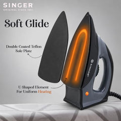 SINGER STEAMINATOR 8 Bar 2600 W Steam Generator Iron | 100 g/min Continuous Steam | 1.5L Water Tank | Ceramic Soleplate | Vertical Steam | Auto Shut-Off | Heavy Duty | ISI Certified | 2 Years Warranty