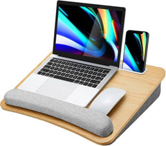 VAKTAVYA Portable Laptop Lap Desk with Soft Wrist Pad, Fits Up to 42 * 32CM Anti-Slip Strip, Tablet or Phone Storage Slot,Pocket for Home Office Students Use as Computer Laptop Stand