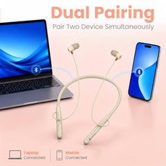 Portronics Harmonics Prime Wireless Neckband Earphones with 50H Playtime, Bluetooth 6.0, ENC, 10mm Dynamic Drivers, Dual Pairing, Fast Charging(Black)