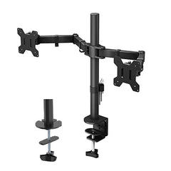 SYGA Monitor Stand Arm Desk Mount Fully Height Adjustable Bracket with C-Clamp & Gronment 180 Tilt Rotation Suitable for 13 to 30 Inch TV and Monitor Screen - Dual Horizontal Stand