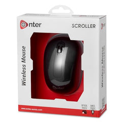 Enter Optical Scroller Wireless Mouse with 2.4GHz, USB Nano Dongle, Click Wheel, 800 DPI (Black)