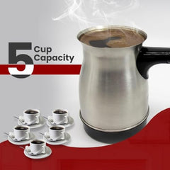 ARROM Elegant Electric Turkish Coffee Maker, 600ml Stainless Steel Kettle, Tea, Cofee, Milk, Melted Butter, Water Boiler with Power Switch, Cofee Maker Pot