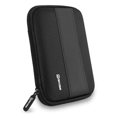 AirCase Hard Disk Cover Case for 2.5 Inch HDD SSD - Ballistic Nylon Rugged Shell, Anti-Press | Felt Lining, Water Resistant | Mesh Pocket for Cable, Charger, Earphone (Black)