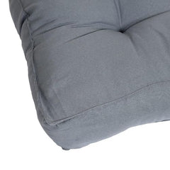 Kuber Industries Pack of 2 Square Chair Pad/Cushion|Quilted Microfiber Fabric & Solid Color|Soft & Comfortable Sitting|Size 45 x 45 x 7 CM (Grey)