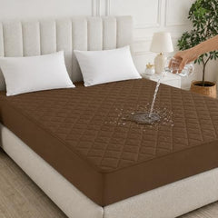 La Verne 100% Waterproof Premium Cotton Feel Mattress Protector Queen Size 78 x 60 Inches | Breathable and Hypoallergenic Ultra Soft Fitted Bed Protector Cover