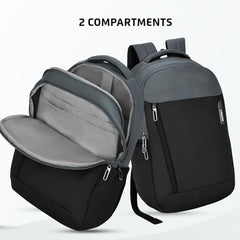 Safari Forge 34L Laptop Backpack, 3 compartments, Raincover, Antitheft pocket, Trolley Sleeve, Organizer, Bottle holder, Front pocket, College bag, school bag, Formal backpack, Color- Black