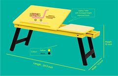 Dream Arts Shoppee Laptop Table Adjustable Foldable with one Drawer (Black)
