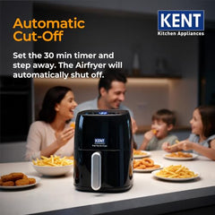 KENT Digital Air Fryer 5L | 1400W | Bake, Grill & Roast | Up to 80% Less Oil Usage | 8 Preset Menu | Rapid Heat Circulation | Digital Display & Touch Control Panel | Glass Window with in built Light
