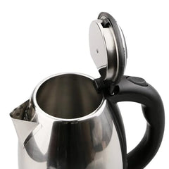 Technopure 1.8L Electric Kettle | 1500 Watt Fast Boiling Stainless Steel Water Boiler | Auto Cut Off | Dry Boil Protection | Cordless 360° Base | Tea, Coffee & Noodles Maker | Silver & Black (TP-010)