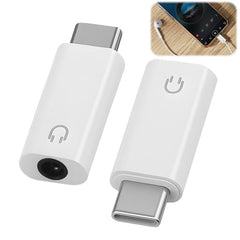 USB C to 3.5 mm Jack Adapter, USB C Headphone Adapter, Hi-Fi Audio Pack of 2