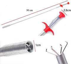 SYGA Drain Sink Snake Clog Cleaning Accessories, Spring Pipe Cleaner Hooks, Multifunctional Stick Cleaning Claw, Sewer Dredging Hair Purifier Extraction Tool for Kitchen, Bathtub, Shower and Sink-90cm