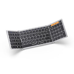 ProtoArc Foldable Bluetooth Keyboard, XK01 Full Size Folding Wireless Keyboard with Number Pad, Portable Travel Keyboard for Windows iOS Android Tablets, Laptops, iPad