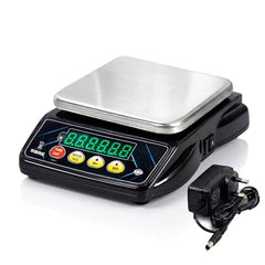 High Precision Digital Kitchen Weighing Scale 10kg Capacity with LED Display | Stainless Steel Platform | Rechargeable Battery & Adapter | Food, Baking & Meal Prep Scale