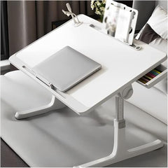 ARUP Multi-Purpose Laptop/Bed Table with Foldable Legs, Adjustable Height Engineered Wood Lap Table -Grey, 60cm,45cm, 28 Cm