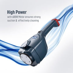 KENT Dash Vacuum Cleaner | 600W | High Suction Power >16 kPa | Cyclone5 Technology and HEPA Filter | Bagless Design | Ideal for Floor, Curtain, Carpet, Sofa & Car | Black & Blue