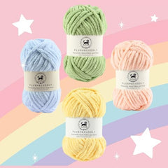 NESTNHAVEN , Plush & Cuddly Sets 2.0 , Chenille Yarn Supersoft Hand Knitting Wool Ball, set of 4 , 400 grams (1 Ball/100 Gram Each) Suitable for Craft, Babywear, Toys , Baby Blankets , 5 Bulky, Shades - NNHS 2.0 (Set 26 baby Pink , lilac , hot pink…
