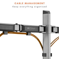 Artikel Double Monitor Desk Mount | Adjustable Heavy Duty Monitor Arms | VESA Mount with C Clamp & Grommet Mounting Base | Computer Monitor Stand for Screen up to 27 inch | Table Mounted | Black