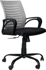 Amazon Brand - Solimo Worklo Mid Back Office Chair for Work from Home | Study | Revolving | Computer (Heavy Duty Powder Coated Metal Base, Stylish Black Mesh)