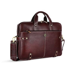 Hammonds Flycatcher Genuine Leather 15.6 Inch Laptop Office Bag for Men | 15.6” Padded Laptop Sleeve| 3 Zip Pockets| Detachable & Adjustable Strap| Pen,Wallet & Mobile Pocket |Durable|1 Year Warranty
