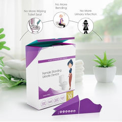 SpiderJuice 10Pc Disposable Portable Freedom to Stand and Pee Female Urinary Urination Urine Funnel Device FUD Cone for Women Ladies Girls Ditch Dirty Toilets