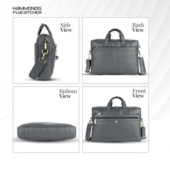 HAMMONDS FLYCATCHER Genuine Leather Office Bag for Men - 15.6 Inch Laptop Bag for Men, Adjustable Strap, Multi Compartments - Ideal for Office, Travel, Daily Use - 1 Year Warranty - Brown