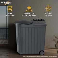 Whirlpool 11Kg Semi-Automatic Top Loading Washing Machine (ACE XL 11 DMIX GRAPHITE GREY,10YR MW, Dynamix Detergent Dispenser)