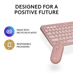 Logitech Pebble 2 Combo, Wireless Keyboard and Mouse, Quiet and Portable, Customisable, Logi Bolt, Bluetooth, Easy-Switch for Windows, macOS, iPadOS, Chrome -