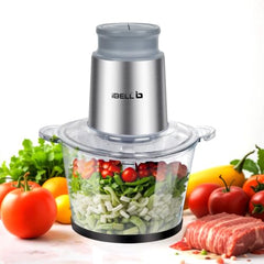 iBELL MT200GM Electric Food Chopper 700W with 2L Glass Bowl, Multi Purpose Chopper for Meat Vegetables Fruits Nuts & Herbs,2 Year Warranty