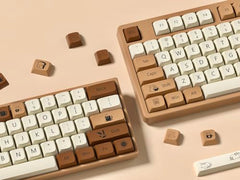 dagaladoo Cute PBT keycaps,Coffee Cat, XDA Profile Keyboard Keycaps