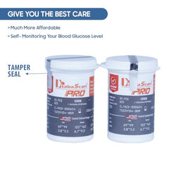 Diabascan Glucometer Strips 50 (25 X2) with Blood Lancet, Niddle, Round Lancet Needle,Vital Round Glucometer Lancets Glucometer Lancets 100