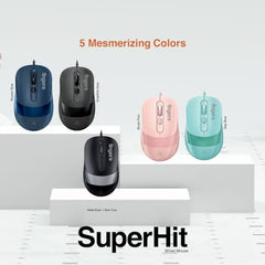 FINGERS SuperHit Wired Mouse with Advanced Optical Technology (Lightweight | Trendy Dual-Tone Design | Works Well with Windows, macOS, Linux) (Royal Blue)
