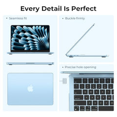 EooCoo Case for MacBook Air 13.6" Cover M5 M4 M3 M2 2026-2022 Light & Thin