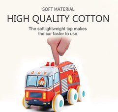 SYGA Large Size 4 Pcs Square and Triangle Shaped 6 Wheels Pullback Cloth Car