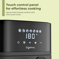 Lifelong Smartchoice 4.2L Digital Air Fryer |7 Preset Menus| Removable Handle, Food-Grade Toxic-Free Basket| 360° Rapid Air Tech |Use Little to No Oil, Frying, Grilling, Baking, Roasting | 1200W