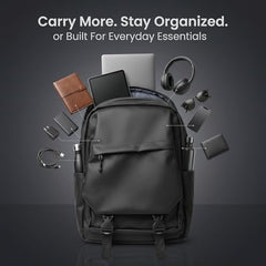 GadgetBite Zenith 32 Litre Laptop Bag with 15.6 Inch Laptop Compartment and Organiser Pocket for Men Women Boys Office College and Travel with Bottle Pocket Laptop Backpack - Black (Grey)