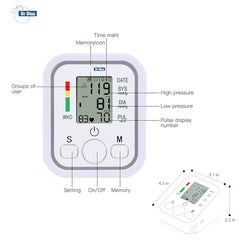 Dr Diaz BP80 Automatic Digital Blood Pressure Monitor for Clinical, Hospital, Home & Professional Use | Liquid Crystal Display | High Accuracy | BP Monitor Cuff | 1 Year Warranty