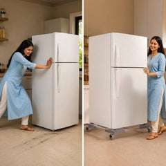 Corvids Adjustable Washing Machine Stand with 25mm Stainless Steel Tube | 2-Year Warranty | Refrigerator, Air Cooler & Dishwasher Trolley, 360° Rotating Lockable Wheels, 150 KG Capacity (Grey)
