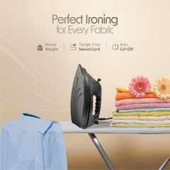 Cellecor CDIHW10-BK Glide 1000W Heating Power Heavy Electric Dry Iron (Black)
